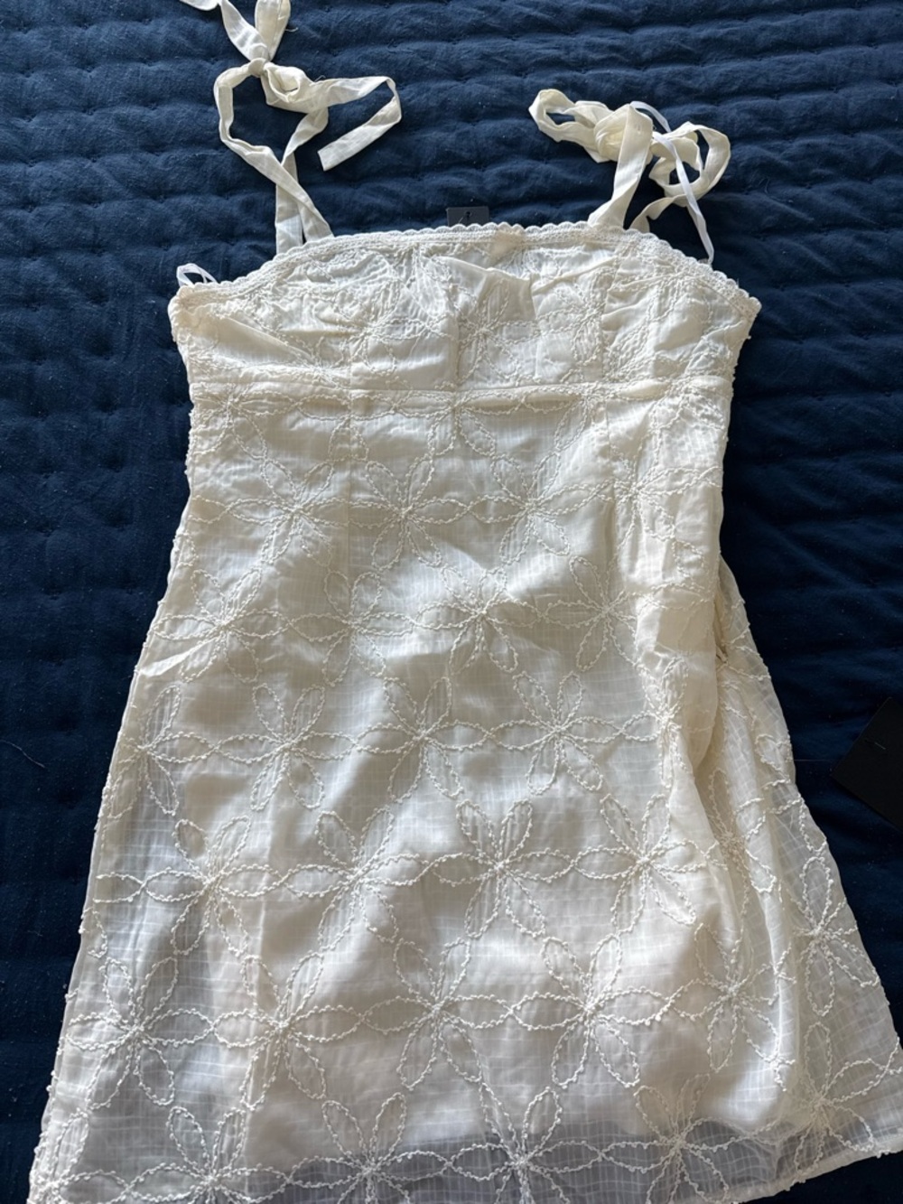 Lulu's Cream Sleeveless Tie-Strap Dress